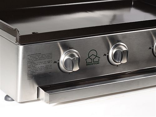 Gas 3 Burner Plancha BBQ Griddle in Stainless Steel